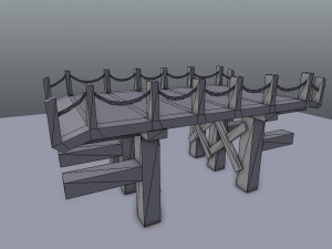 old wooden bridge Modelo 3D