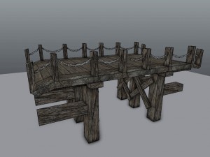 old wooden bridge Modelo 3D