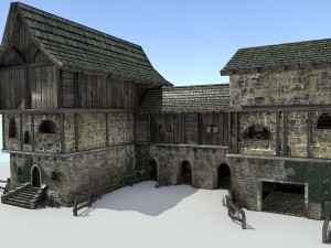 medieval city storehouse Modelo 3D
