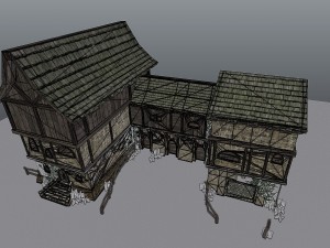medieval city storehouse 3D Model