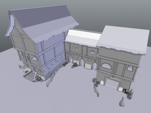 medieval city storehouse 3D Model