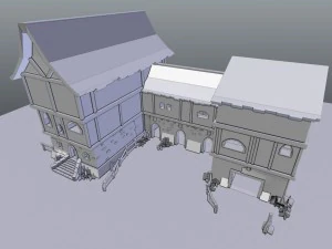 medieval city storehouse 3D Model