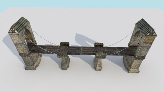 medieval city drawbridge 3D 모델 .c4d .max .obj .3ds .fbx .stl .blend 