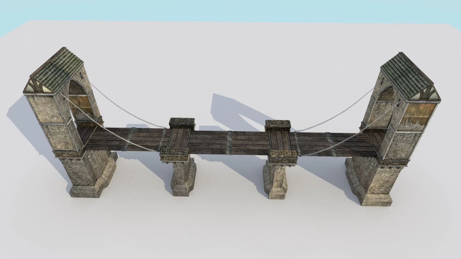 medieval city drawbridge 3D Model .c4d .max .obj .3ds .fbx .stl .blend 