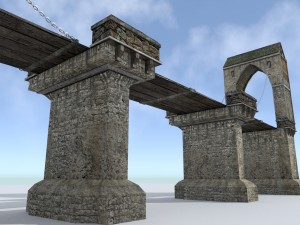 medieval city drawbridge 3D 모델