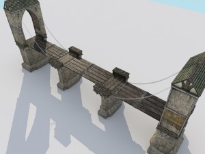 medieval city drawbridge 3D 모델