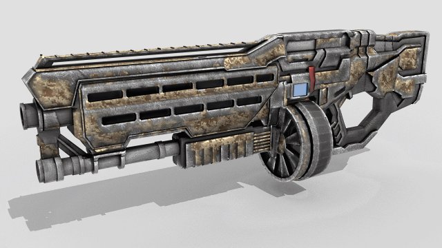 sci fi shotgun 3D Model .c4d .max .obj .3ds .fbx .stl .blend 