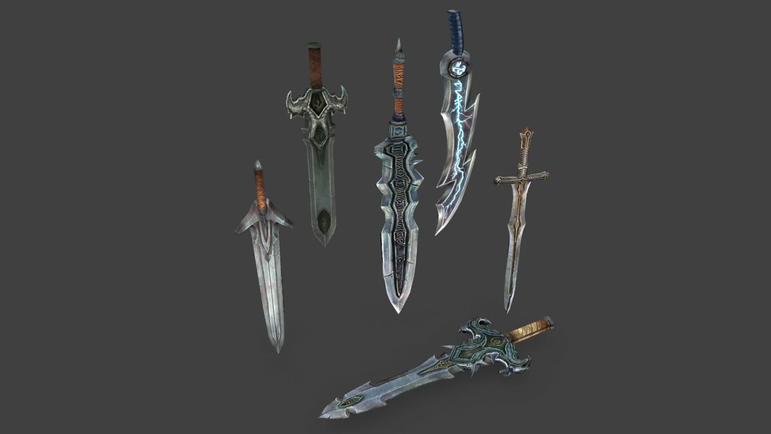 medieval sword pack 1 3D Model .c4d .max .obj .3ds .fbx .stl .blend 