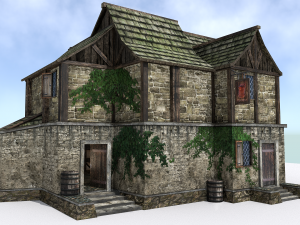 medieval city tavern Modelo 3D