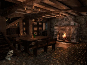medieval city tavern 3D Model