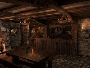 medieval city tavern 3D Model
