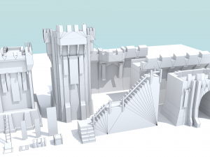 medieval city walls 3D Modell