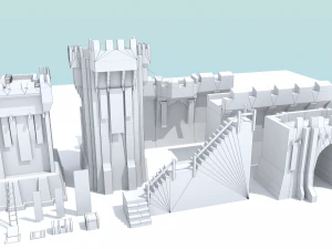 medieval city walls 3D Model