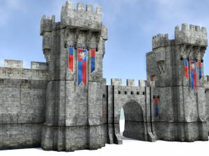 medieval city walls 3D Modell