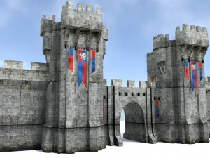 medieval city walls 3D Model