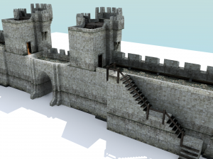 medieval city walls 3D Modell