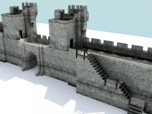 medieval city walls 3D Model
