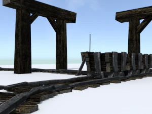 medieval mine cart tracks 3D Model