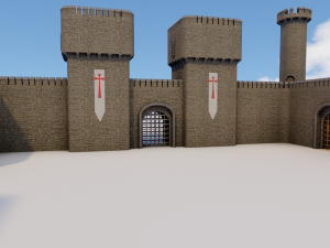castle walls modular pack 3Dモデル