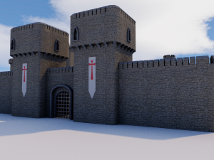 castle walls modular pack 3Dモデル