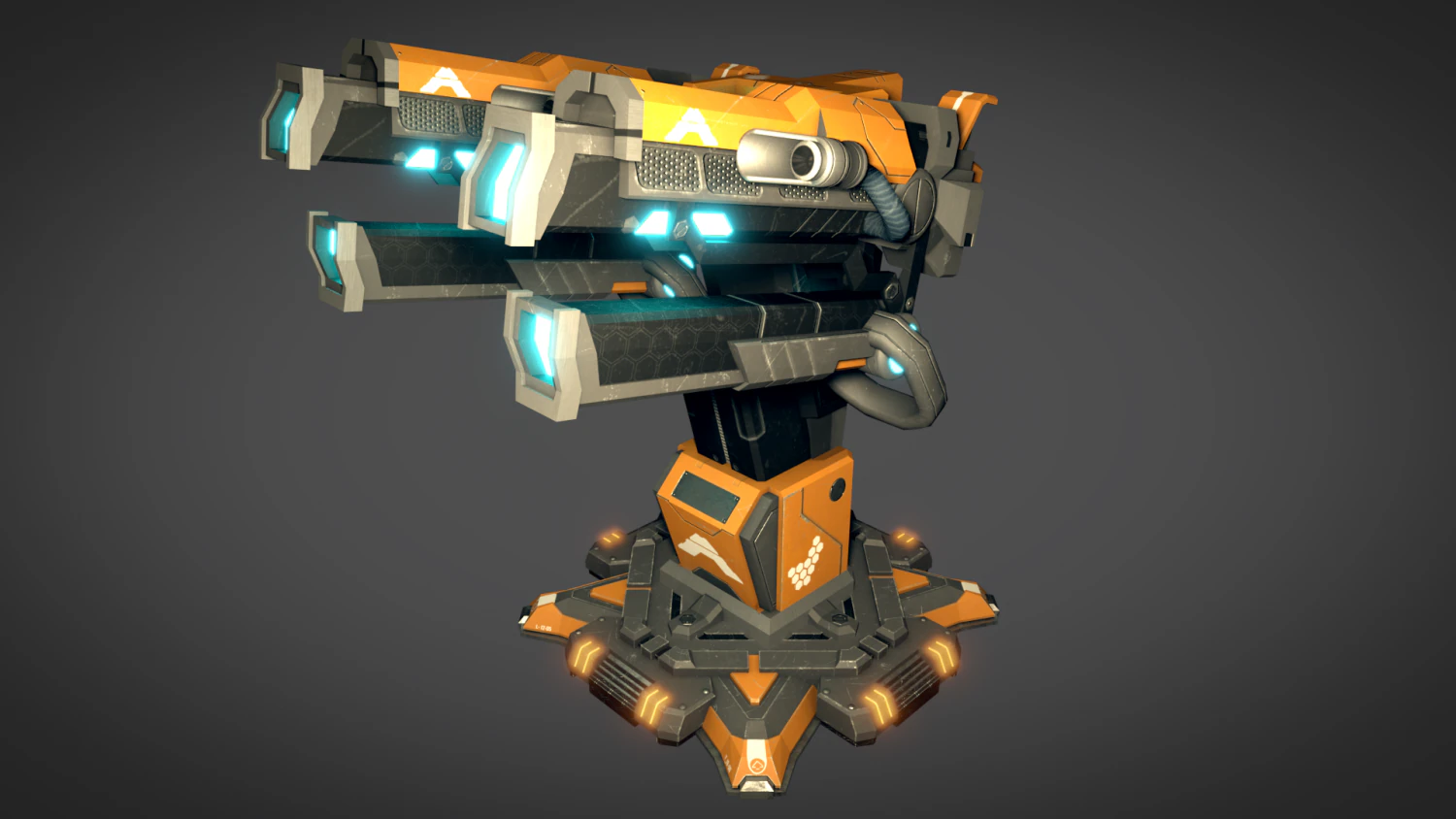 sci fi plasma cannon 3D Model .c4d .max .obj .3ds .fbx .stl .blend 