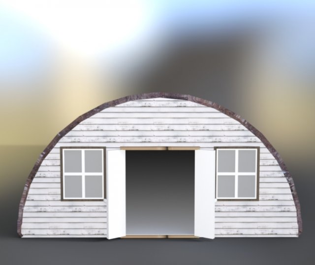 nissen hut garage estabulo 3D 模型 .c4d .max .obj .3ds .fbx .stl .blend 