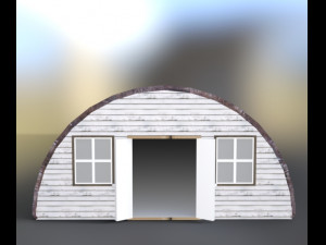 nissen hut garage estabulo Modelo 3D