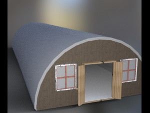 nissen hut garage estabulo 3D 模型