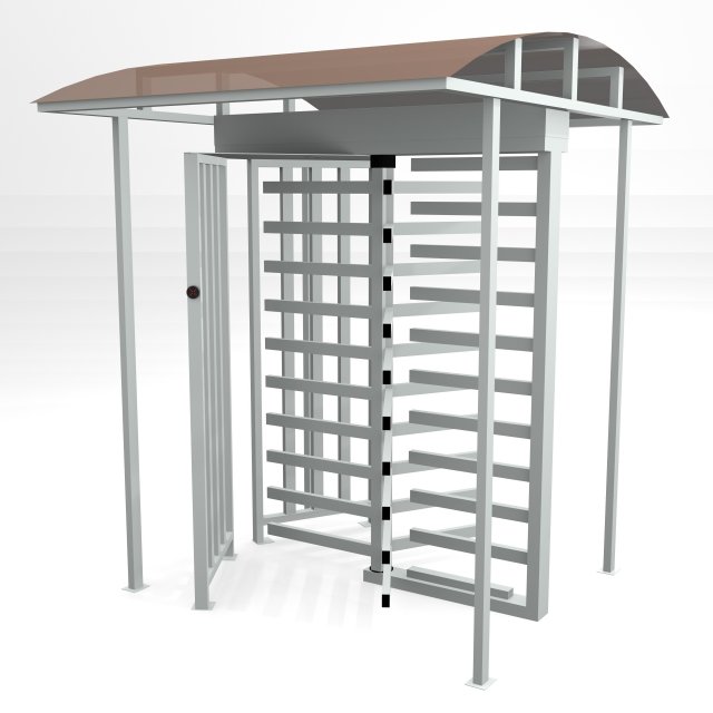 turnstile perco rtd-15 and roof 3D 모델 .c4d .max .obj .3ds .fbx .stl .blend 