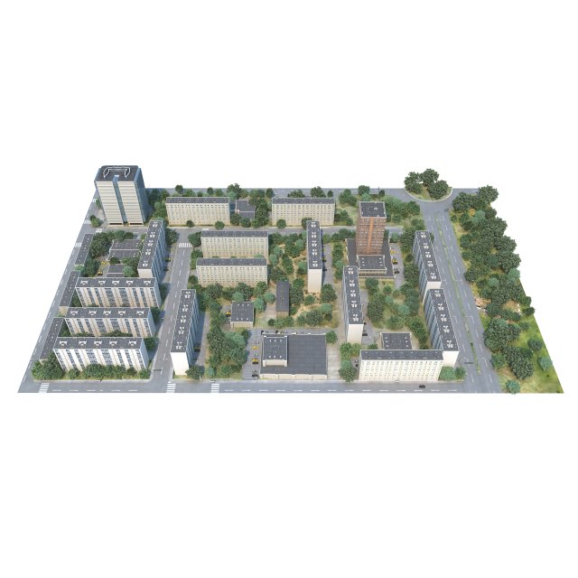 city portion02 3D Model .c4d .max .obj .3ds .fbx .stl .blend 