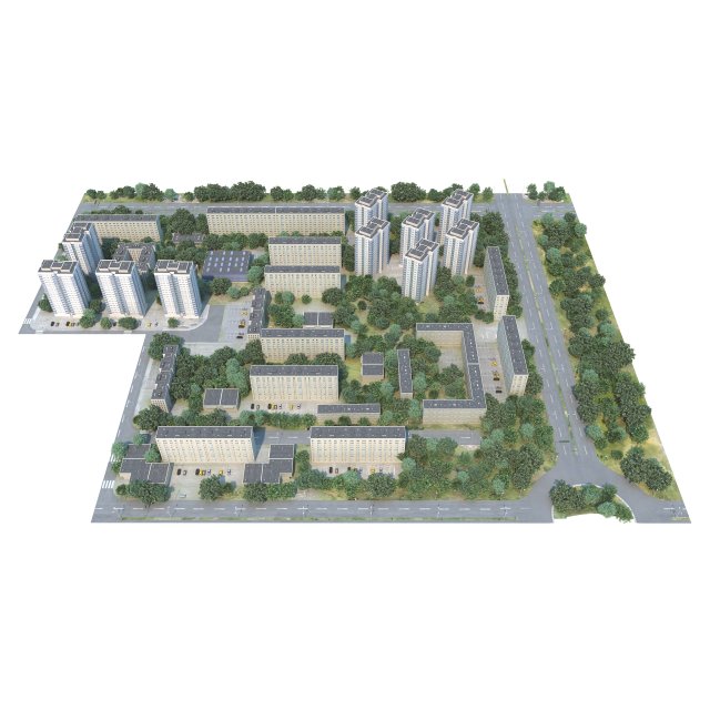 city portion03 3D Model .c4d .max .obj .3ds .fbx .stl .blend 