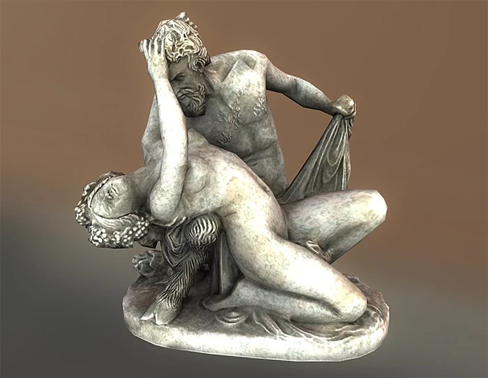 satyre and bacchante low poly 3D Model .c4d .max .obj .3ds .fbx .stl .blend