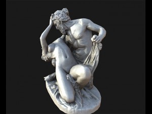 satyre and bacchante low poly Modelo 3D