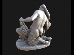 satyre and bacchante low poly Modelo 3D