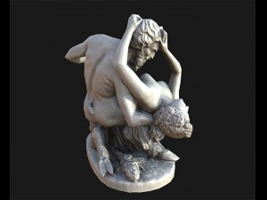 satyre and bacchante low poly Modelo 3D