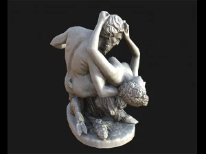 satyre and bacchante low poly 3D Model
