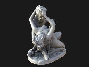 satyre and bacchante low poly 3D Model