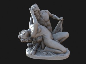 satyre and bacchante low poly Modelo 3D