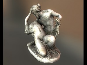 satyre and bacchante low poly Modelo 3D