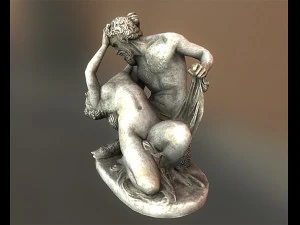 satyre and bacchante low poly 3D Model