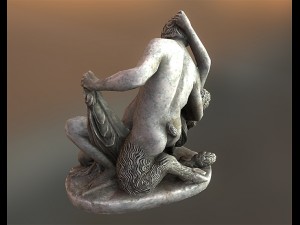 satyre and bacchante low poly Modelo 3D