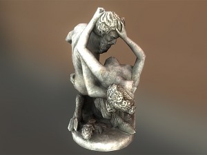satyre and bacchante low poly Modelo 3D