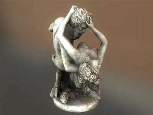 satyre and bacchante low poly 3D Model