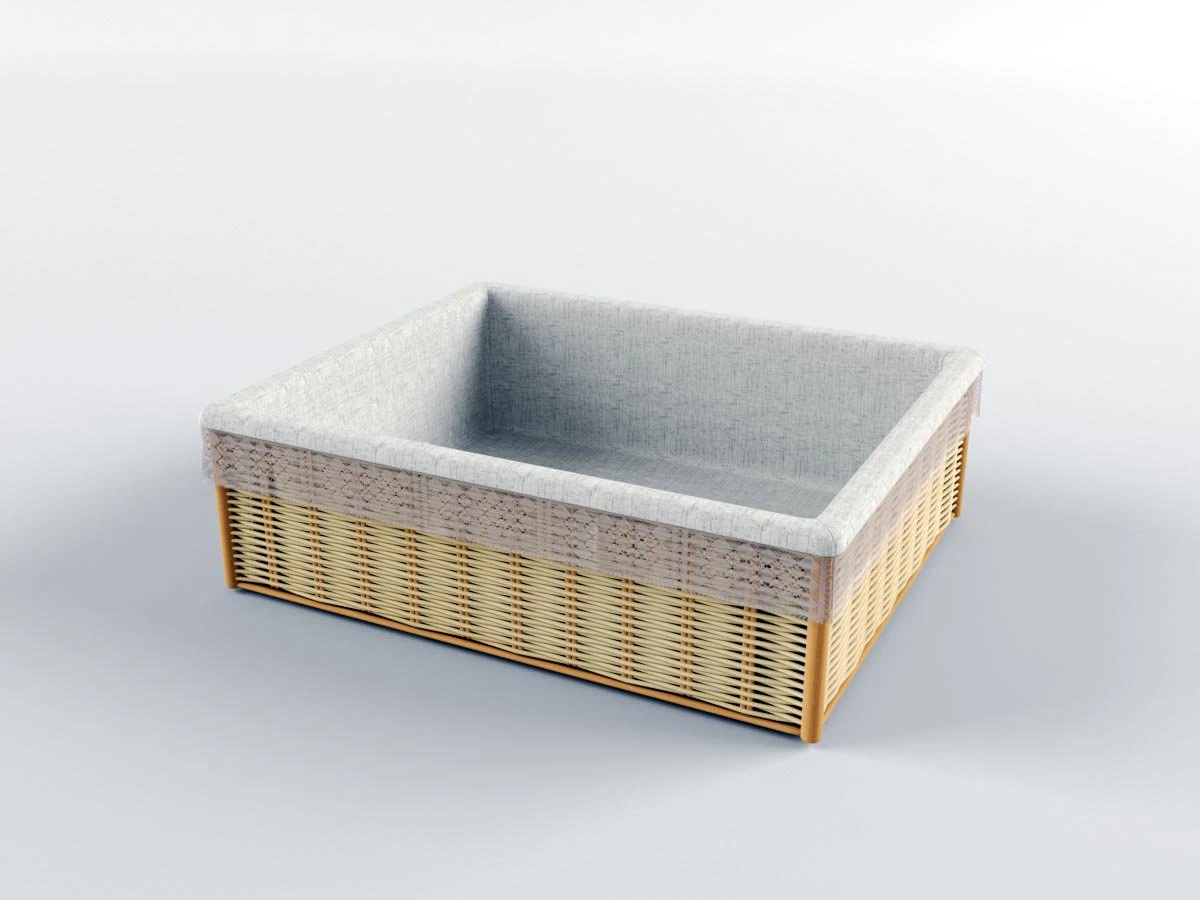 basket with fabric and lace inlay 3D Model .c4d .max .obj .3ds .fbx .stl .blend 
