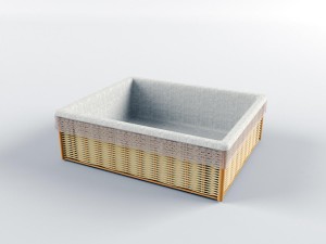 basket with fabric and lace inlay 3D Модель