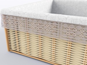 basket with fabric and lace inlay Model 3D