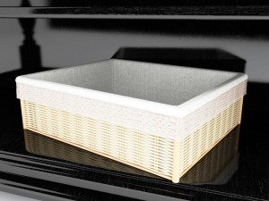 basket with fabric and lace inlay Model 3D