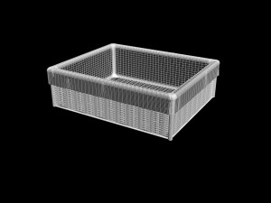 basket with fabric and lace inlay Model 3D