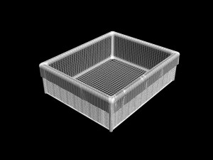 basket with fabric and lace inlay Model 3D