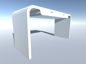 white modern desk with drawers 3D Model